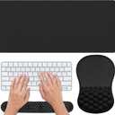 3 in 1 Set Ergonomic Mouse Pad with Wrist Rest, Keyboard Wrist Rest, Non-Slip Desk Pad, Memory Foam Breathable Support for Prolonged Typing and Mouse Use, Relief from Wrist Fatigue Giambwa