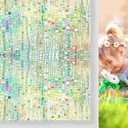 Windimiley Window Privacy Film 3D Rainbow Stained Glass Static Clings Bathroom Decorative Sticker Prism Holographic Window Decals Sun Blocking Non-Adhesive Door Covering, 23.6x78.7In, Pure