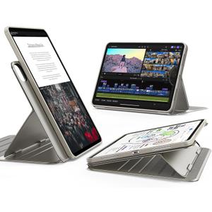 ESR for iPad Pro 13 Inch Case (M5/M4) 2025/2024, Rotating Case with Removable Magnetic Cover, Adjustable Portrait/Landscape Stand, 9 Standing Angles, Shift Series, Titanium