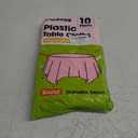 Pureegg Plastic Table Cloth Disposable 10 Pack, 84'' Round Table Cloths, Easter Party, Valentines, Mothers Day Decorations, Tablecloths, Round, Pastel Plastic Cover, Leakproof & Sturdy, Pink