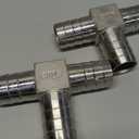304 Stainless Steel 1-1/4" x 1-1/4" x 1-1/4" Hose Barb Fittings, T Shape 3 Way Barb for Fuel/Gas/AIR/Lquid Ect Splitter (2 Packs)