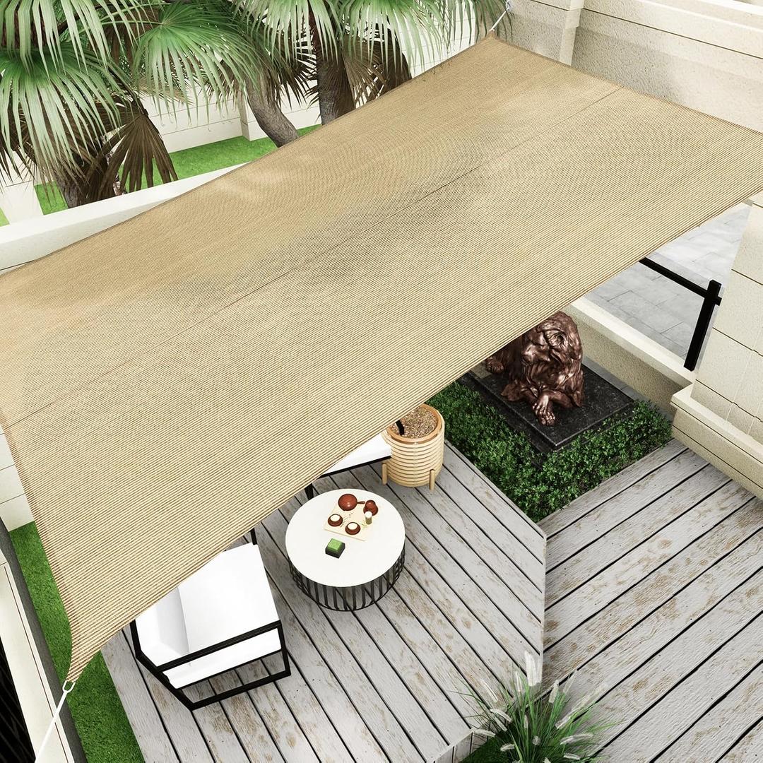 Sun Shade Sail Canopy, 16' x 20' Rectangle 95% UV Block Shade Cover for Outdoor, Backyard Patio, Lawn, Garden, Sandbox Carpor Sand