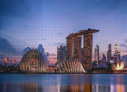 1000 Pieces Jigsaw Puzzle for Adults, Singapore Cityscape Theme, Intellectual Decompression Toy, Educational Collectible, Family & Friends
