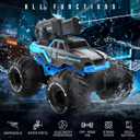 BEZGAR Remote Control Monster Truck, RC Boat Amphibious Cars Pickup Monstertruck with Shooting Water Gun - Pool Toys 4WD Waterproof All-terrian Off-Road Vehicles Gifts for Kids Boys Adults, Blue 
