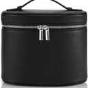 Makeup Bag Vanity Case Cosmetic Bag with Removable Divider Travel Toiletry Bag for Women Portable Make up Box Organizer, Black