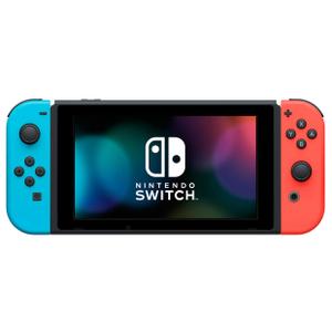 Nintendo Switch with Neon Blue and Red Joy-Con