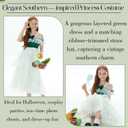 Xtinmee Halloween Rococo Costume Dress with Hat for Little Girls, Victorian Ball Gown Vintage Dress for Cosplay Party (M)