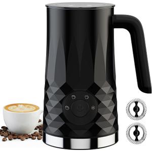 Milk Frother, 4 in 1 Electric Milk Steamer, 11.8oz/350m Automatic Warm and Cold Foam Maker for Coffee, Latte, Cappuccino, Hot Chocolate, Dishwasher Safe