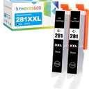 F FINDERS&CO CLI-281 XXL BK Black Ink Replacement for Canon Pixma TS6320 TR7520 TS8120 TS8220 TS8320 TR8520 (2X 281XXL BK)