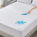 BEDLORE Waterproof Mattress Protector, Queen Size Noiseless Mattress Pad with Deep Pocket Fitted Up to 6-18 inches, Soft Noiseless Bed Mattress Cover Washable for Home, Bedroom, Hotel (White)