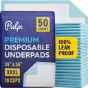 50 x PULP Incontinence Underpads 36" x 36" | XXXL Bed Pads Disposable Adult | Super Absorbency Chux Pads for Adults, Children & Babies | Incontinence Bed Pads & Pee Pads | FSA & HSA Eligible