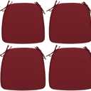 Magpie Fabrics Outdoor/Indoor 17"x16"x2" Chair Cushions with Ties Set of 4, Waterproof All Weather U-Shape Seat Pads Decoration for Patio Garden Furniture Home Office (Dark Red)