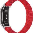 Sport Mesh Nylon Bands Compatible with Garmin Vivosmart 5 tracker Replacement Bands with Case (Transparent Case-M(5.1-8.3inch))