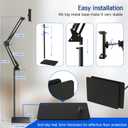 Floor Kindle Stand Holder with Remote Page Turner, Bed Holder with Clicker for Reading, Kindle Accessories for 4.7-11.9 inch Devices (Black)