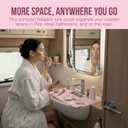 Maplefield Travel Size Bathroom Sink Cover for Counter Space - Foldable Silicone Sink Mat for Beauty Routine, Ideal for Small Bathroom, RVs, Camper Vans (Rose Pink Small, 19.5 x 15.5 x 1.6 Inches)