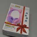 Riwbox CF9 Cat Ear Kids Bluetooth Headphones with LED Light Up,Safe 85dB Volume Limit,Built-in Mic&Boom Mic for Calls,Kids Wireless&Wired Headphones for Tablet/Airplane/School/Online Learning (Purple)