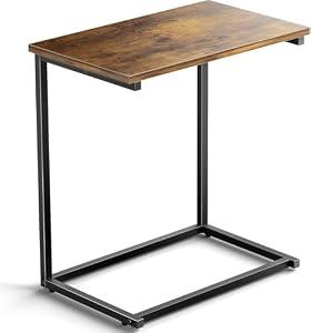 Pipishell C Shaped End Table 27 inches High, Side Table for Couch Slide Under, C Table Sofa Side End Table for Living Room