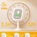 Gospire Rectangle Lighted Makeup Mirror with Magnification, 10X Magnifying Mirror with Lights 3 Color, Height Adjustable and 4000mAh Battery for Bedroom Bathroom, Large Surface for Women or Men- White