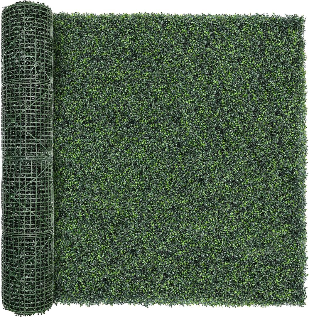 TTTM Artificial Boxwood Hedge Roll: 80"X120" UV-Resistant Faux Green Ivy Leaves Grass Wall Panel Fence for Indoor/Outdoor Privacy Screen, Wedding Backdrops, and Home Greenery Wall Decor