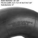 RUTU 18x6.50-8 18x7.50-8 20x8.00-8 20x10.00-8 Inner Tubes for ATV Quad 4 Wheeler Go Kart Baja Warrior Mini Bike Lawn Tractor Snow Blower Golf Cart Garden Trailer Heavy Duty Lawn Mower - 2Pack