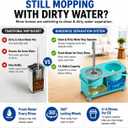RinseWise Easy-Use Gen 2 Mop Bucket, Clean/Dirty Water Separation, Blue