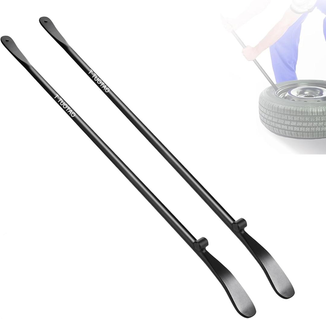 2 PCS 34645 Tire Iron | 38 in x 4/5 in, Tire Changing Removal Tool for Cars/Trucks/Taxi/Tractor/Bus, Semi-Trailer Tire Iron Replace Manual Tire Changer