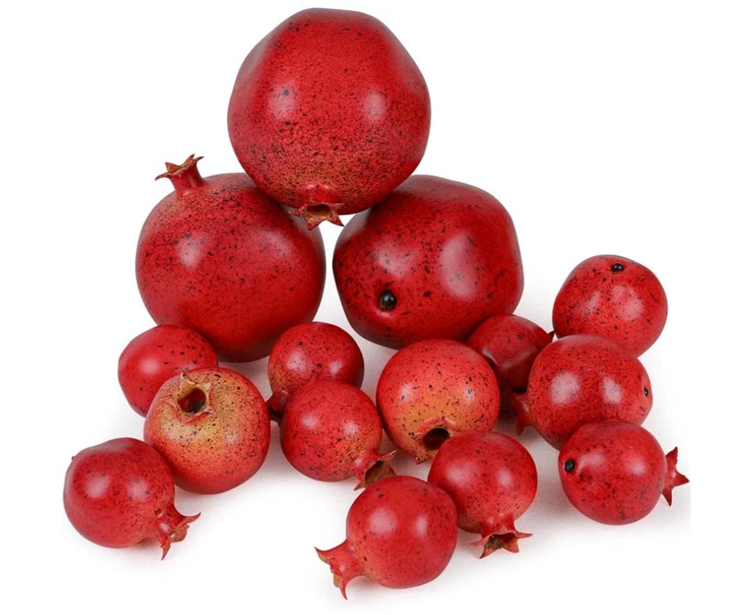 Artificial Pomegranates Fake Fruits Foam Plastic Pomegranates Decorations Faux Simulation Pomegranates Decor Home House Kitchen Party Wedding Decoration