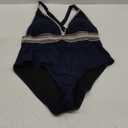 AI'MAGE One Piece Swimsuit Women Tummy Control Slimming Modest Bathing Suits Color Block Adjustable Straps Swim Suits 2025 (Small, Dark Blue)