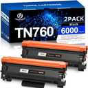 TN760 Toner for Brother Printer Compatible for Brother TN-760 TN730 TN-730 Toner Cartridges to Use with MFC-L2710DW MFC-L2750DW HL-L2350DW HL-L2370DW HL-L2395DW L2390DW DCP-L2550DW (TN760 2 Pack)