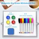 OWill Dry Erase White Board, 8 X 12 Small Whiteboard with Stand, Mini Whiteboard A4 Magnetic Desktop Board & Portable Double-Sided White Board Easel Drawing in School & Home