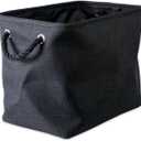 DII Collapsible Variegated Polyester Storage Bin, Large, Black