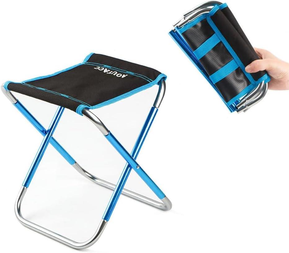 AOUTACC Ultralight Portable Folding Camping Stool for Outdoor Fishing Hiking Backpacking Travelling(XL:13"x14"x15";Large:11.8"x11"x11.4"; Medium:8.3"x9.5"x 11") (Blue and Black)
