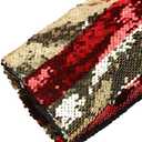 Mens Fashion Double-Side Color Red Gold Black White Plaid Sequins Blazer Suit Jacket, 3XL
