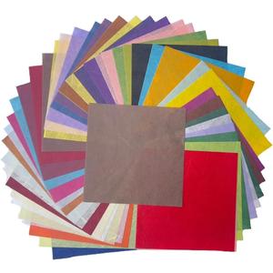 50 Colors 50 Sheets 6 x 6 Inches Natural Fiber Mulberry Tree Square Origami Paper Arts Folding Craft, Decoration Paper, Writing Painting Square Folding Paper for DIY Crafts (Mixed Color, 6"x6")