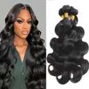 12A Body Wave Human Hair 4 Bundles 18 20 22 24 Inch 100% Remy Virgin Hair Weaves Extensions Body Wave Bundles Human Hair Soft And Silky Natural Black