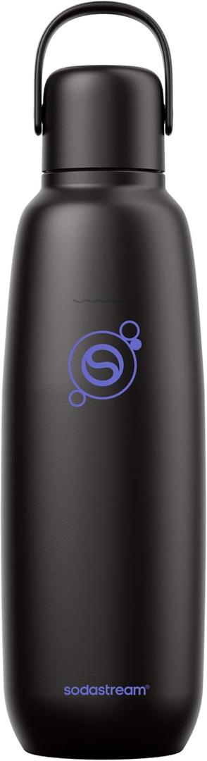 sodastream Fizz & Go Cool - All Metal Bottle (Black) Carbonating Bottle Capacity, 0.9L