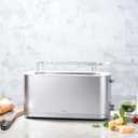 ZWILLING Enfinigy, 4-Slice Long Slot Toaster, Extra Wide 1.5" Slot for Bagels and Toast, Silver