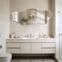 54.5"x24" Irregular Wall Mirror, Asymmetrical Frameless Mirror