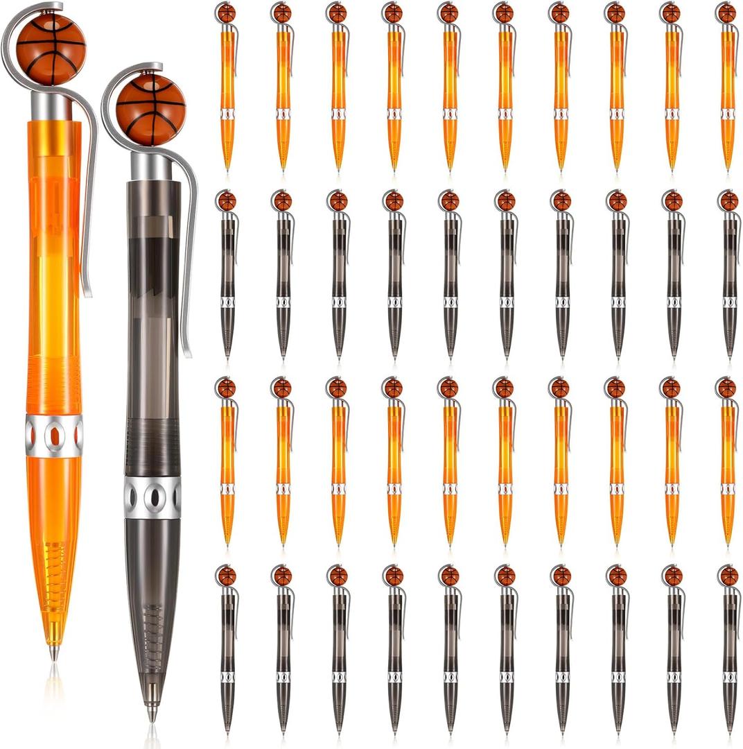 Geyoga 40 Pcs Basketball Pen Sports Ballpoint Pens Basketball Party Favors Sports Souvenirs Black Ink Writing Pen for Office Desk Fun Stationery Supplies