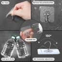 Wall Hooks - 22lb(Max) Heavy Duty Adhesive Hooks for Hanging, Waterproof and Rustproof, Transparent Design, Bathroom Kitchen Hooks (20, Medium)