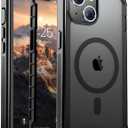 Magnetic for iPhone 14 Case, [Compatible with MagSafe][Military Grade Drop Protection][Heavy Duty Protection][Non-Slip][Shockproof] 2-Layer Durable Bumper Phone Case 6.1''-Black