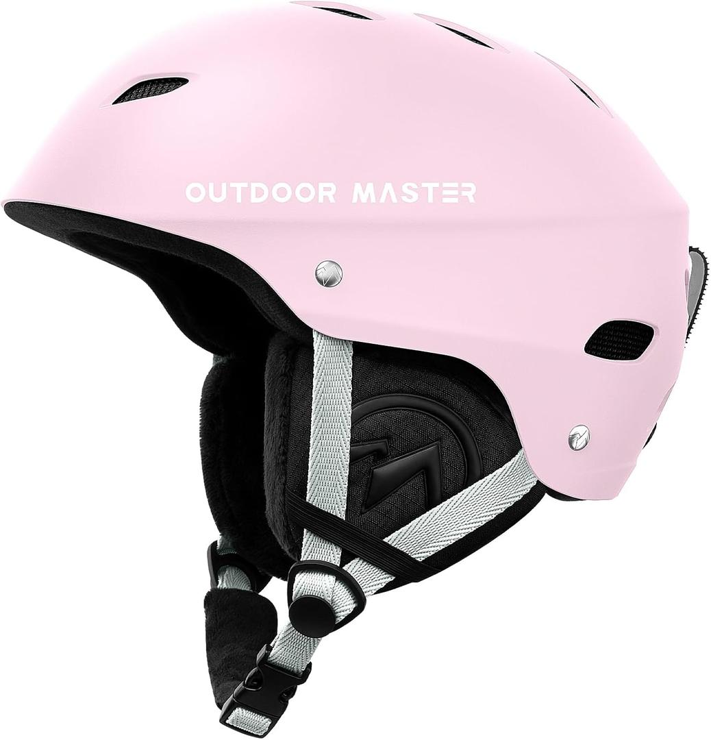 OutdoorMaster Kelvin Ski Helmet - Snowboard Helmet for Men, Women & Youth (Large, Matte Pink)