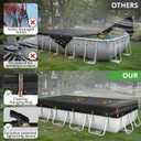QH.HOME 16x32Ft Winter Pool Cover,Windproof Ratchet Straps&Thick Fabric