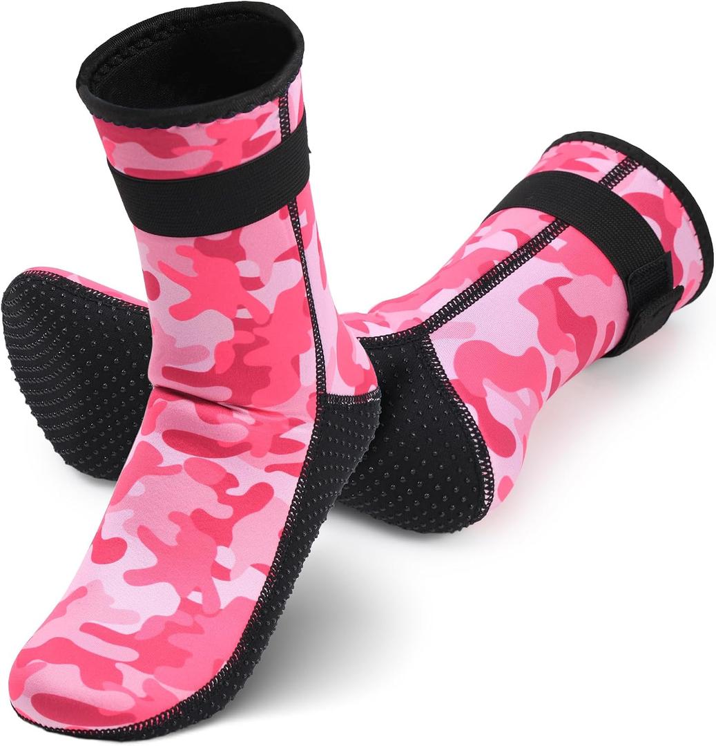 Kids 3mm Neoprene Water Socks, Anti-Slip Quick Dry Sand Socks (M)