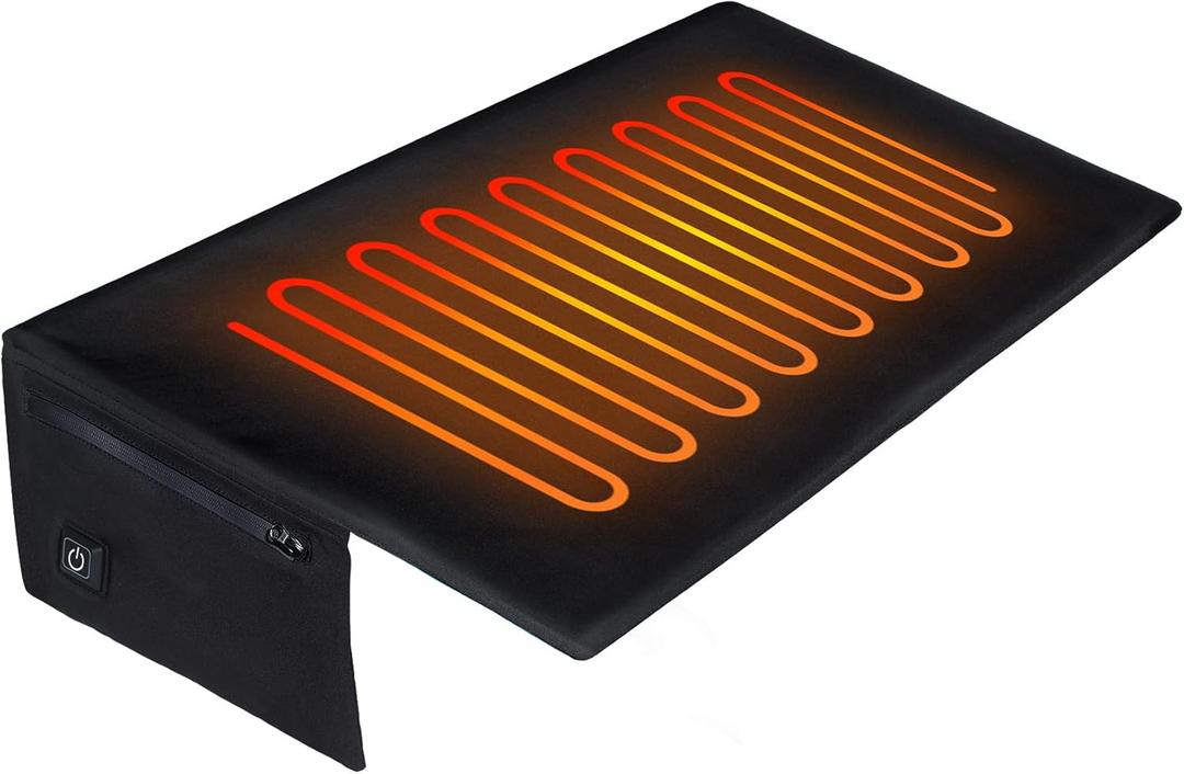 Heated Camping Chair Pad, Heated Seat Cushion, 17" Portable Heated Stadium Seats for Bleachers, Lightweight USB Stadium Seat Cushion Heating Seat Pad (Battery Not Included) (19in)