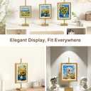 Adjustable Tabletop Easel Stand, Picture Easels for Display Up to 17" H, Gold Metal Picture Frame Holder Stand Table for Art, Photo (1 Pack)