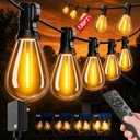 Likesky 130FT LED Outdoor String Lights with Remote Waterproof Patio Lights with Shatterproof S11 Bulbs, Dimmable Outside Hanging Light Connectable for Porch Backyard Yard Garden Decor 2700K