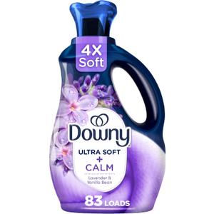 Downy Ultra Soft Fabric Softener Liquid, Calm, Lavender and Vanilla Bean, 56 fl oz, 83 Loads