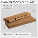 Homeforia 18 inch Golden Oak Floating Shelf, High End Solid Real Wood 18inch Small Floating Shelves for Wall Mounted, Oak Wooden 18in Floating Shelves, Heavy Duty Bracket, 18 X 6.5 X 1.75 in, Set of 2