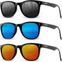 Polarized Sunglasses for Men and Women Sunglasses Color Mirror Lens UV Protection for Driving Running Fishing(3 Pack)